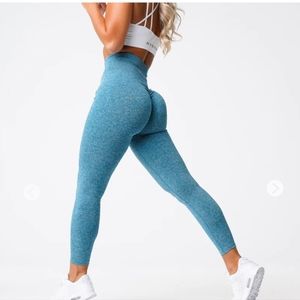 NVGTN Teal Seamless Scrunch Leggings